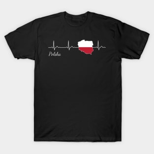 Poland Polska Heartbeat Heartbeat Gift T-Shirt